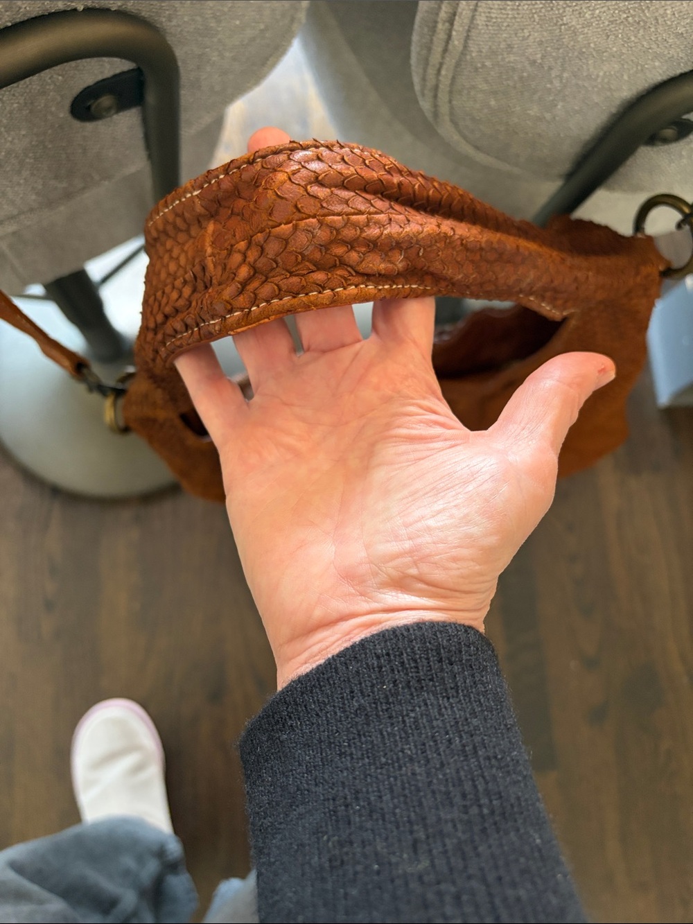 Sundance Woven Leather Shoulder Bag in Warm Tan - Picture 4 of 7